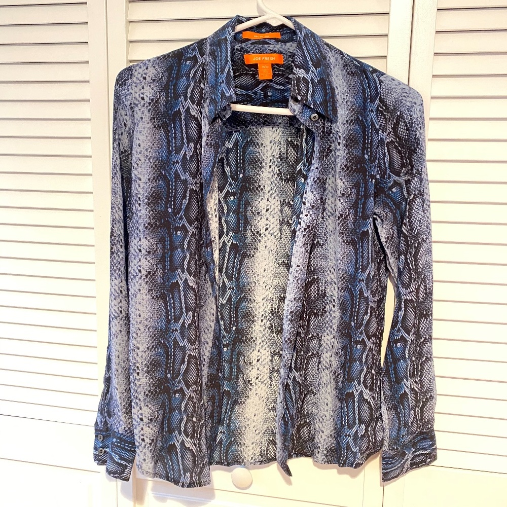 silk blue button down shirt